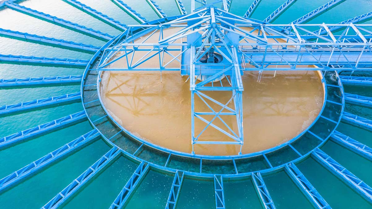 The Role Of Clarifiers In Wastewater Treatment Plants 1 aerial-view-recirculation-solid-contact-clarifier-sedimentation-tank