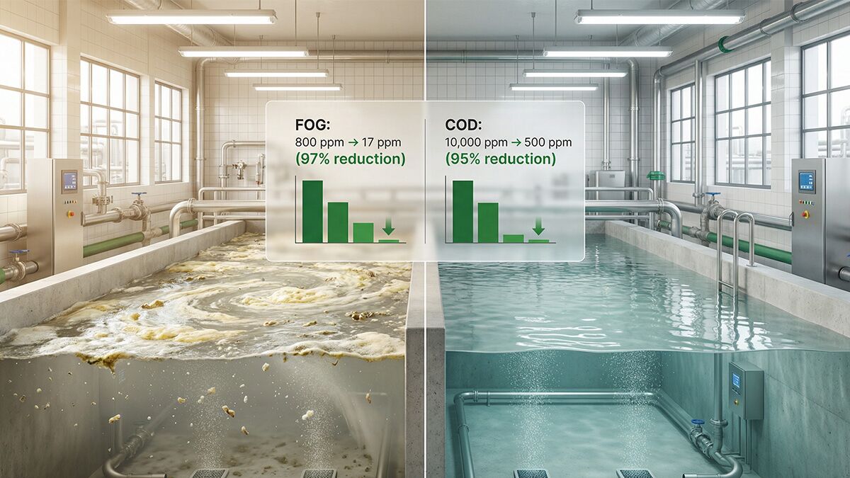 Advanced Bioremediation of High-FOG Effluent in a Ghee Manufacturing Plant, North India 1 Cleanmaxx FOG bioaugmentation reducing FOG and COD in a ghee manufacturing plant ETP in North India