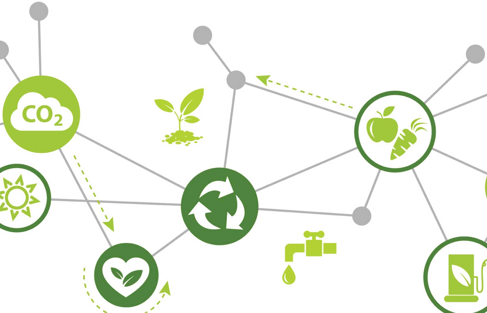 Microbster – The Robust Eco-Friendly Input For Biomass Development 1 Green biostimulant symbols illustrating Microbster’s eco-friendly blend for enhancing biomass development in wastewater treatment.