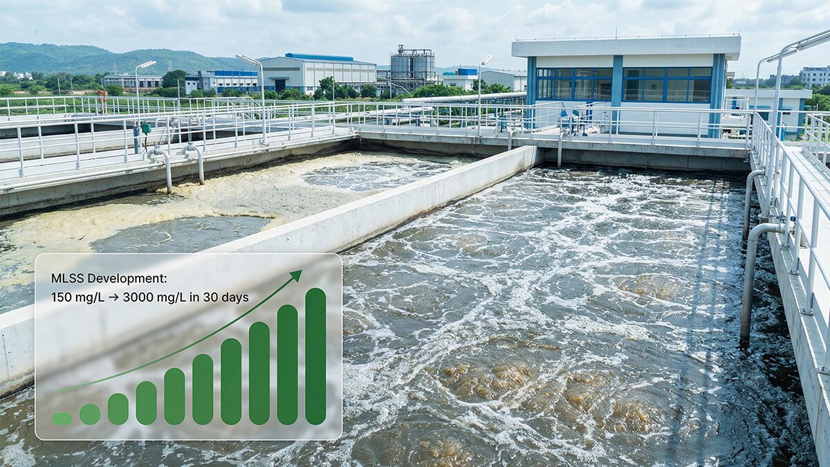 Rapid Biological Stabilization of a Low-Load STP at Chakan MIDC Using CleanMaxx Technology 1 CleanMaxx bioaugmentation stabilizing a 140 KLD sewage treatment plant at Chakan MIDC with healthy MLSS development